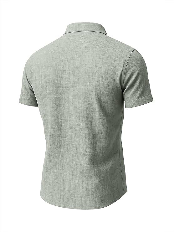 Men Casual Button Down Short Sleeve