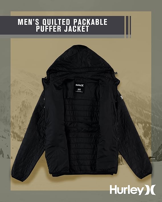 Mens Puffer Jacket - Lightweight Packable