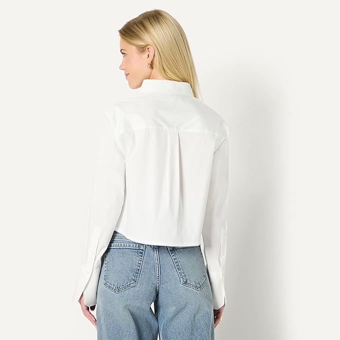 Amazon Essentials (Demi's Pick Women's Oversized-Fit Cotton Stretch Poplin Button-Down Dress Shirt