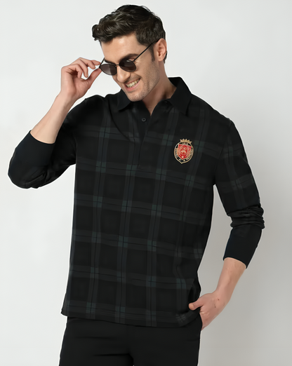 Rugby Checked Regular Fit Polo T-Shirt MRP