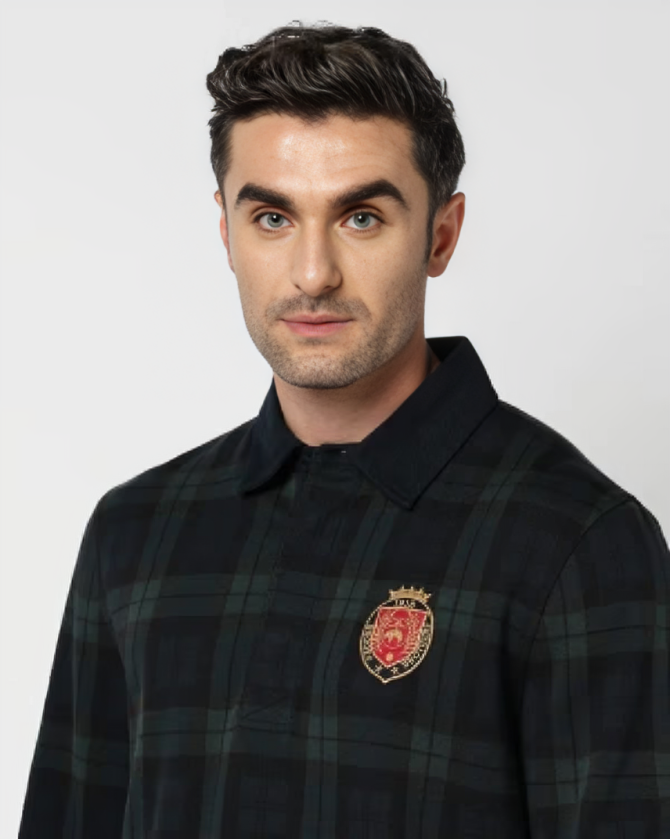 Rugby Checked Regular Fit Polo T-Shirt MRP