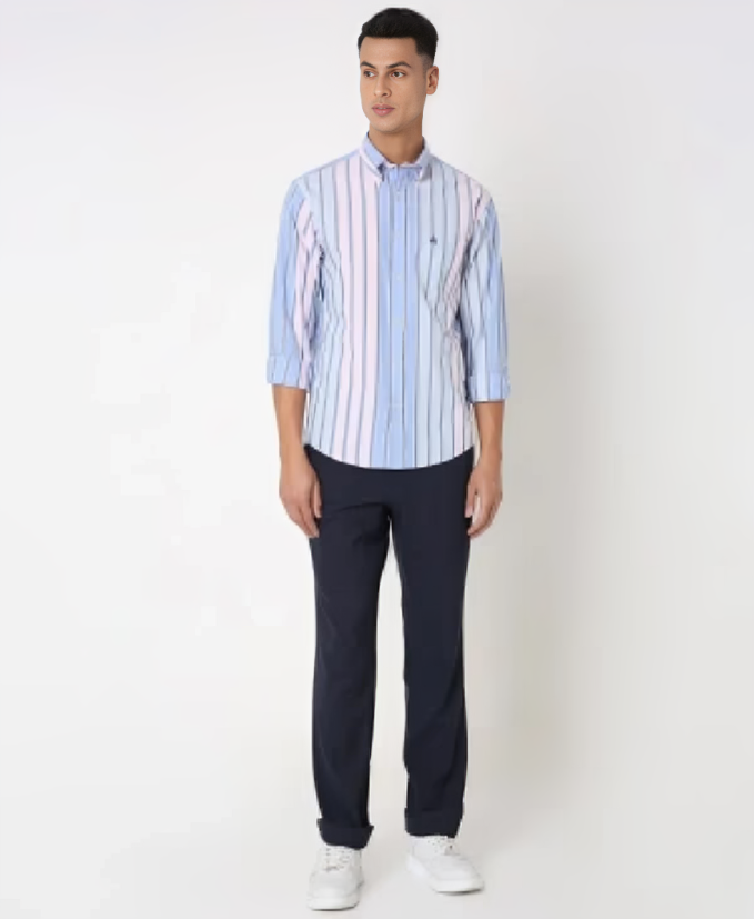 Friday Poplin Colourblock Regular Fit Sport Shirt