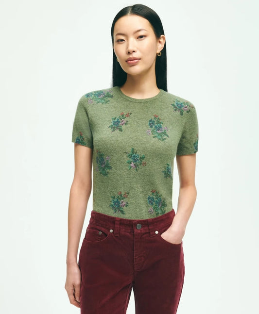 Floral Round Neck Regular Fit Lambswool Shell Sweater MRP